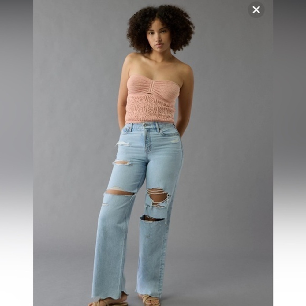 NWT AE Curvy Baggy Straight Jeans